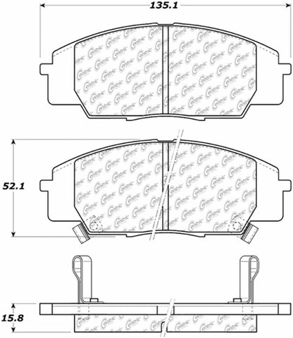 Centric Parts Disc Brake Pad Set Semi-Metallic with Posi Quiet for 2000-2011 Acura CSX RSX Honda Civic S2000 104.08290