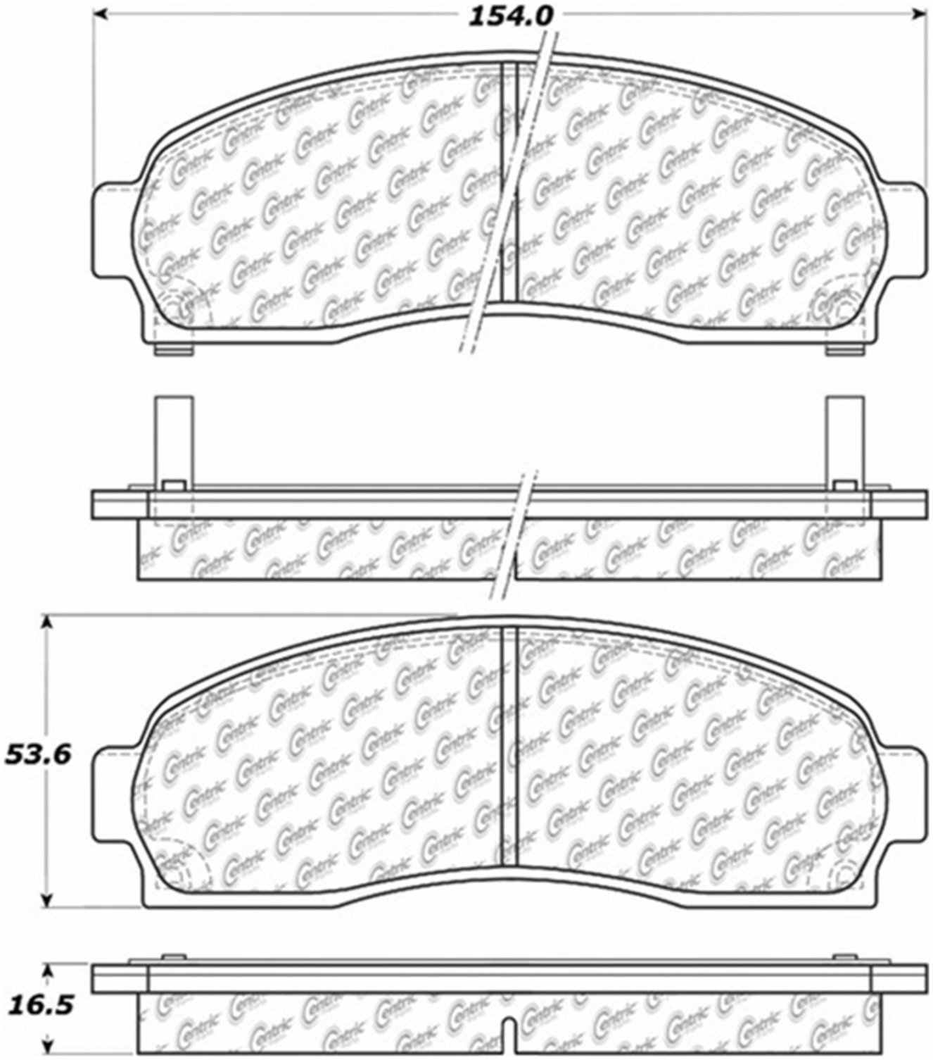Centric Parts Disc Brake Pad Set Semi-Metallic Posi Quiet for 2005-2012 Vehicles 104.08330