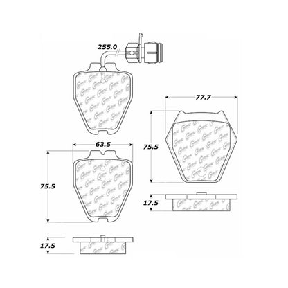 Centric Parts Disc Brake Pad Set Semi-Metallic with Posi Quiet for Audi A8 2000, A8 Quattro 2003-2000, S6 2001, S6 2004 104.08391