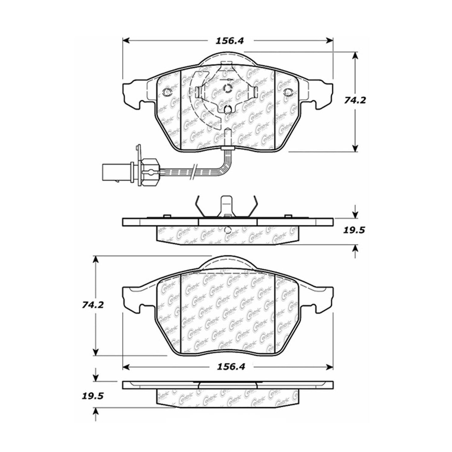 Centric Parts Disc Brake Pad Set Semi-Metallic with Posi Quiet for 2008-1999 Audi A4, 2006-1999 A4 Quattro, 2006-1998 A6, 2004-1998 A6 Quattro, 2011 Seat Exeo, 2005-1999 Volkswagen Passat, 2002 Sharan 104.08400
