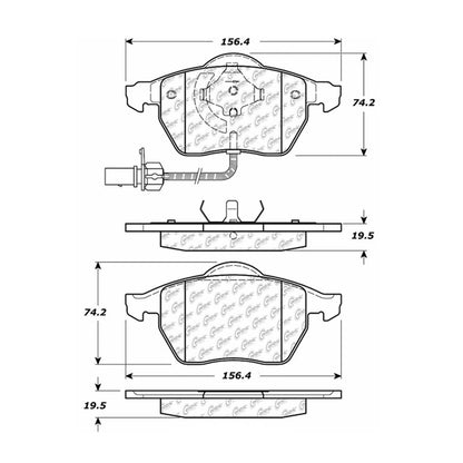Centric Parts Disc Brake Pad Set Semi-Metallic with Posi Quiet for 2008-1999 Audi A4, 2006-1999 A4 Quattro, 2006-1998 A6, 2004-1998 A6 Quattro, 2011 Seat Exeo, 2005-1999 Volkswagen Passat, 2002 Sharan 104.08400