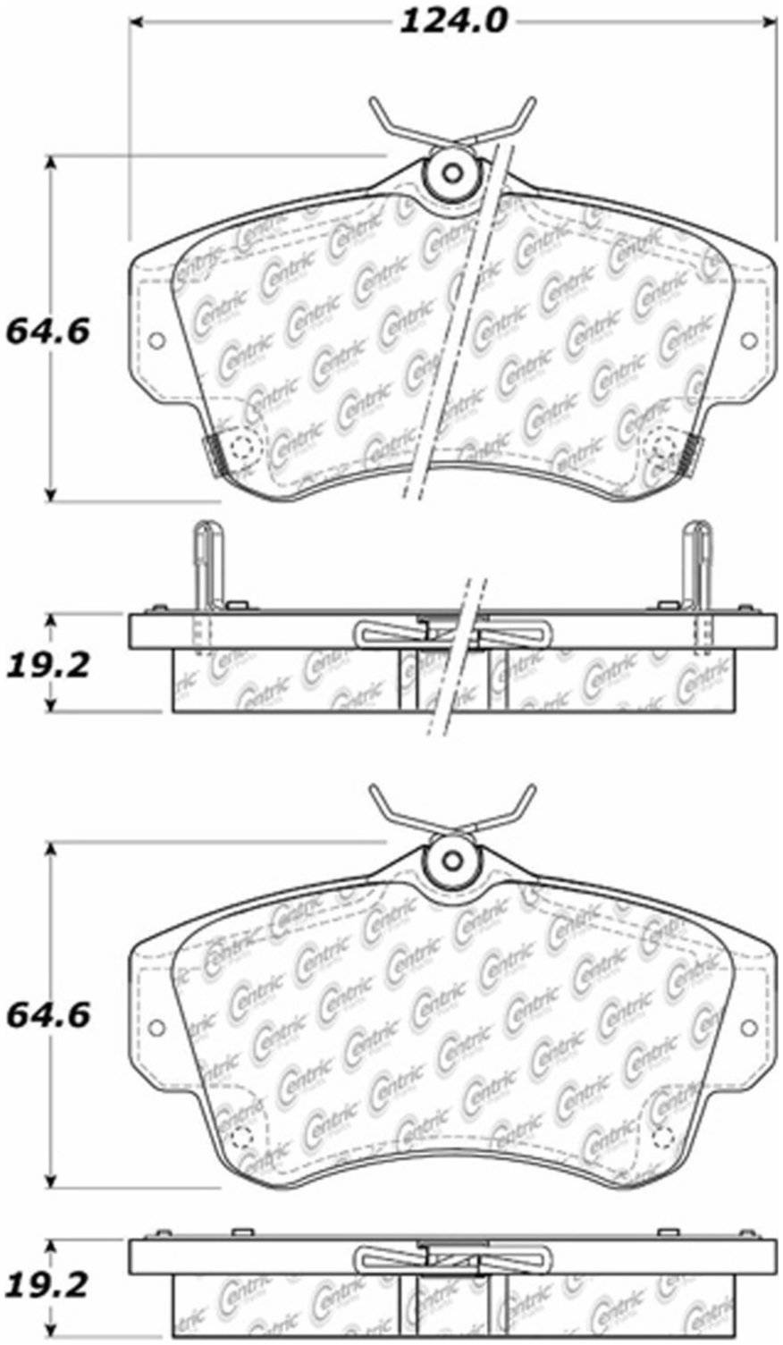 Centric Parts Disc Brake Pad Set Semi-Metallic Posi Quiet for 2003-2009 Chrysler PT Cruiser 2003-2005 Dodge Neon 104.08411