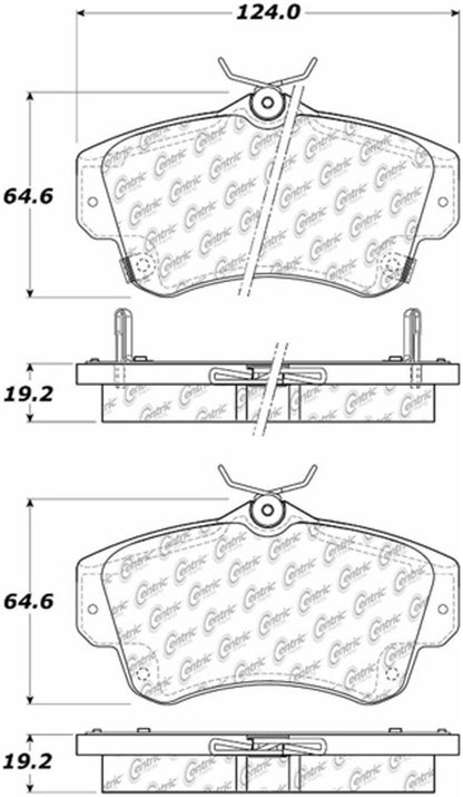 Centric Parts Disc Brake Pad Set Semi-Metallic Posi Quiet for 2003-2009 Chrysler PT Cruiser 2003-2005 Dodge Neon 104.08411