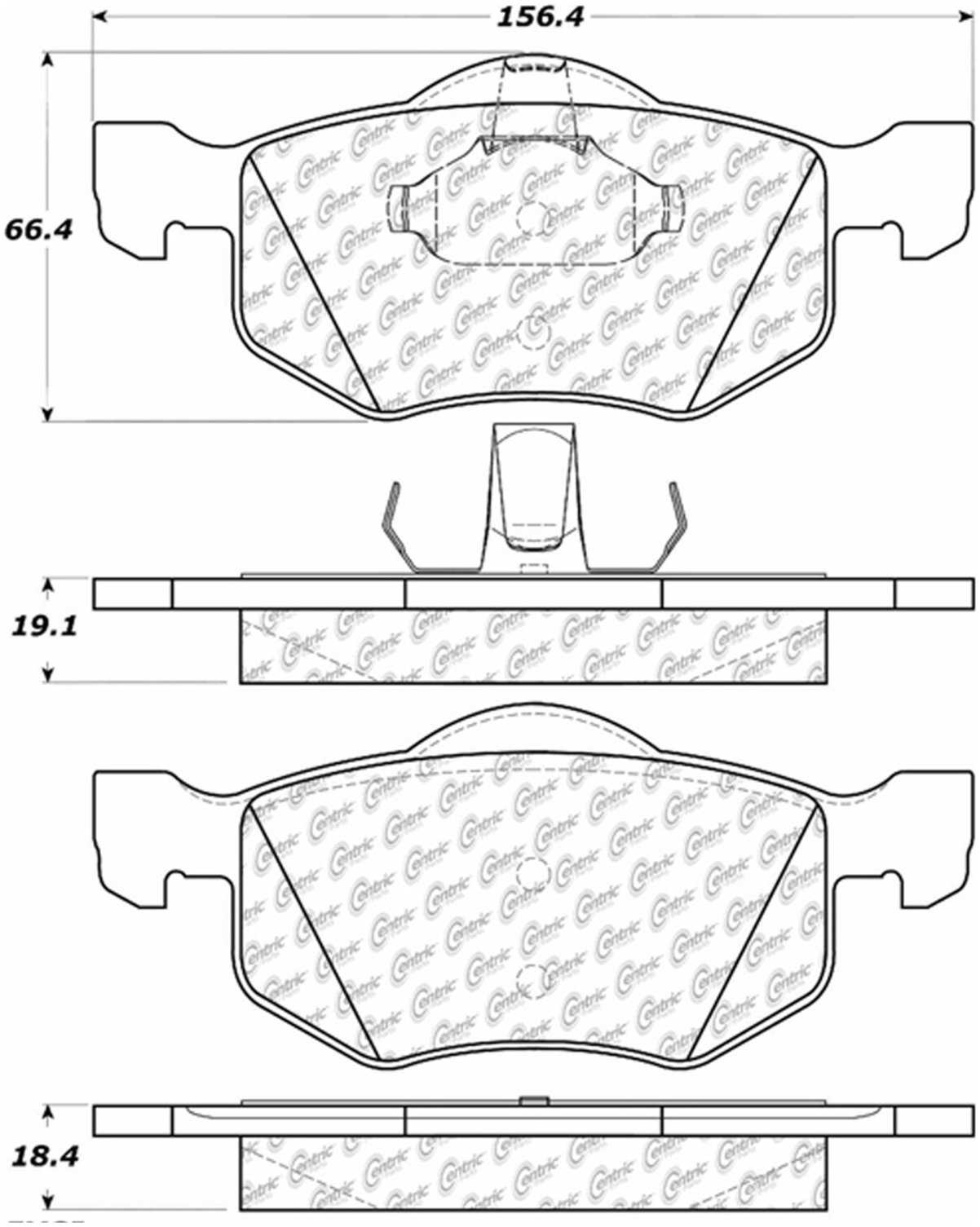 Centric Parts Disc Brake Pad Set Semi-Metallic with Posi Quiet for 2001-2007 Ford Escape, 2001-2006 Mazda Tribute, 2005-2007 Mercury Mariner 104.08430