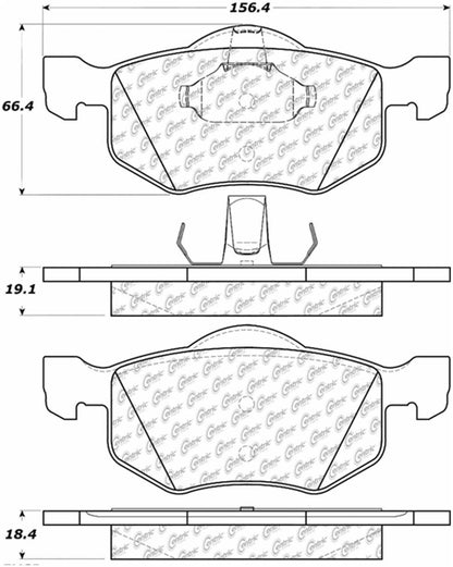 Centric Parts Disc Brake Pad Set Semi-Metallic with Posi Quiet for 2001-2007 Ford Escape, 2001-2006 Mazda Tribute, 2005-2007 Mercury Mariner 104.08430