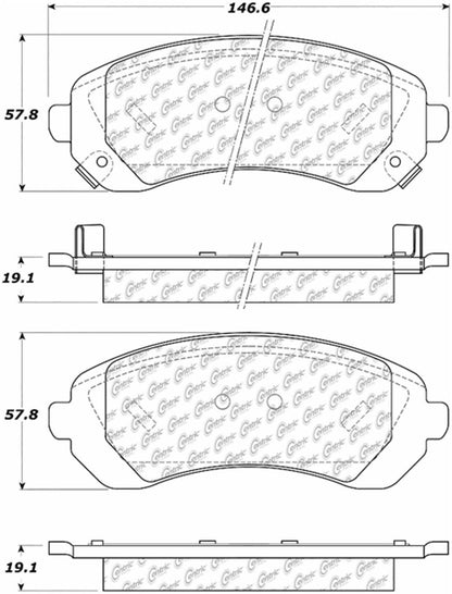 Centric Parts Disc Brake Pad Set Semi-Metallic with Posi Quiet for 2002-2007 Buick Rendezvous, 2002-2004 Chevrolet Venture, 2002-2004 Oldsmobile Silhouette, 2001-2005 Pontiac Aztek, 2002-2004 Montana 104.08440