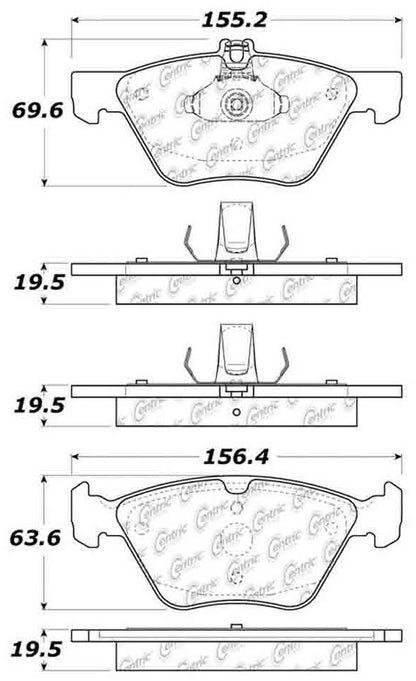 Centric Parts Disc Brake Pad Set Semi-Metallic with Posi Quiet for 2004-2009 Mercedes-Benz E320 E350 104.08531
