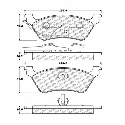 Centric Parts Disc Brake Pad Set Semi-Metallic Posi Quiet for 2001-2007 Chrysler Town & Country, Dodge Caravan 104.08580