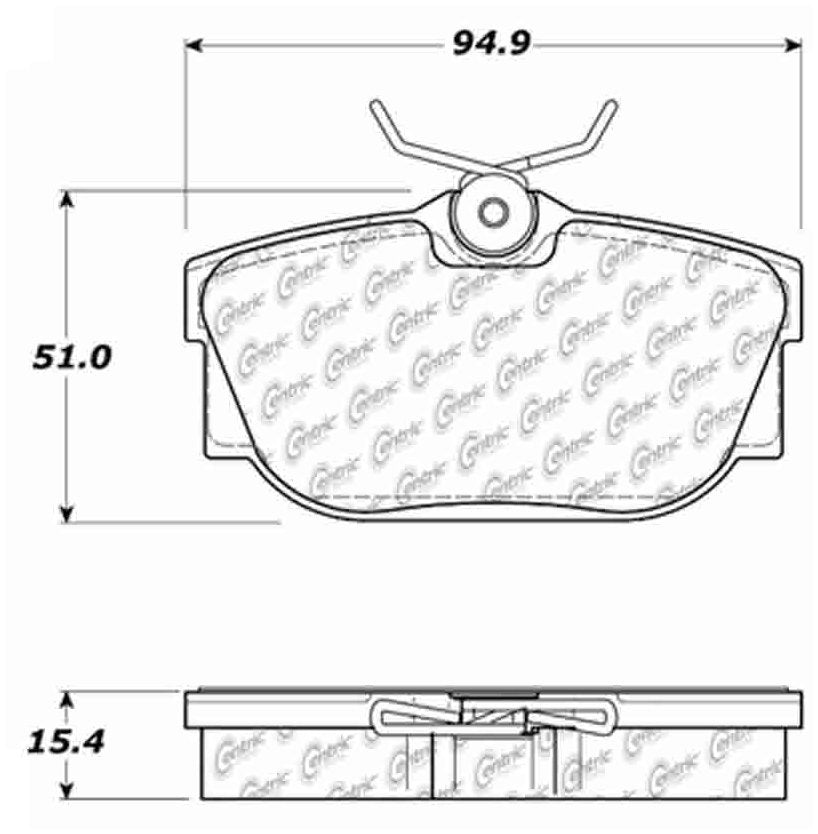 Centric Parts Disc Brake Pad Set Semi-Metallic with Posi Quiet for 1999-2003 Volkswagen EuroVan 104.08770