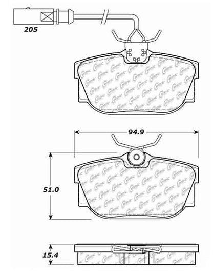 Centric Parts Disc Brake Pad Set Semi-Metallic with Posi Quiet for 2001-2003 Volkswagen EuroVan Sharan 104.08772