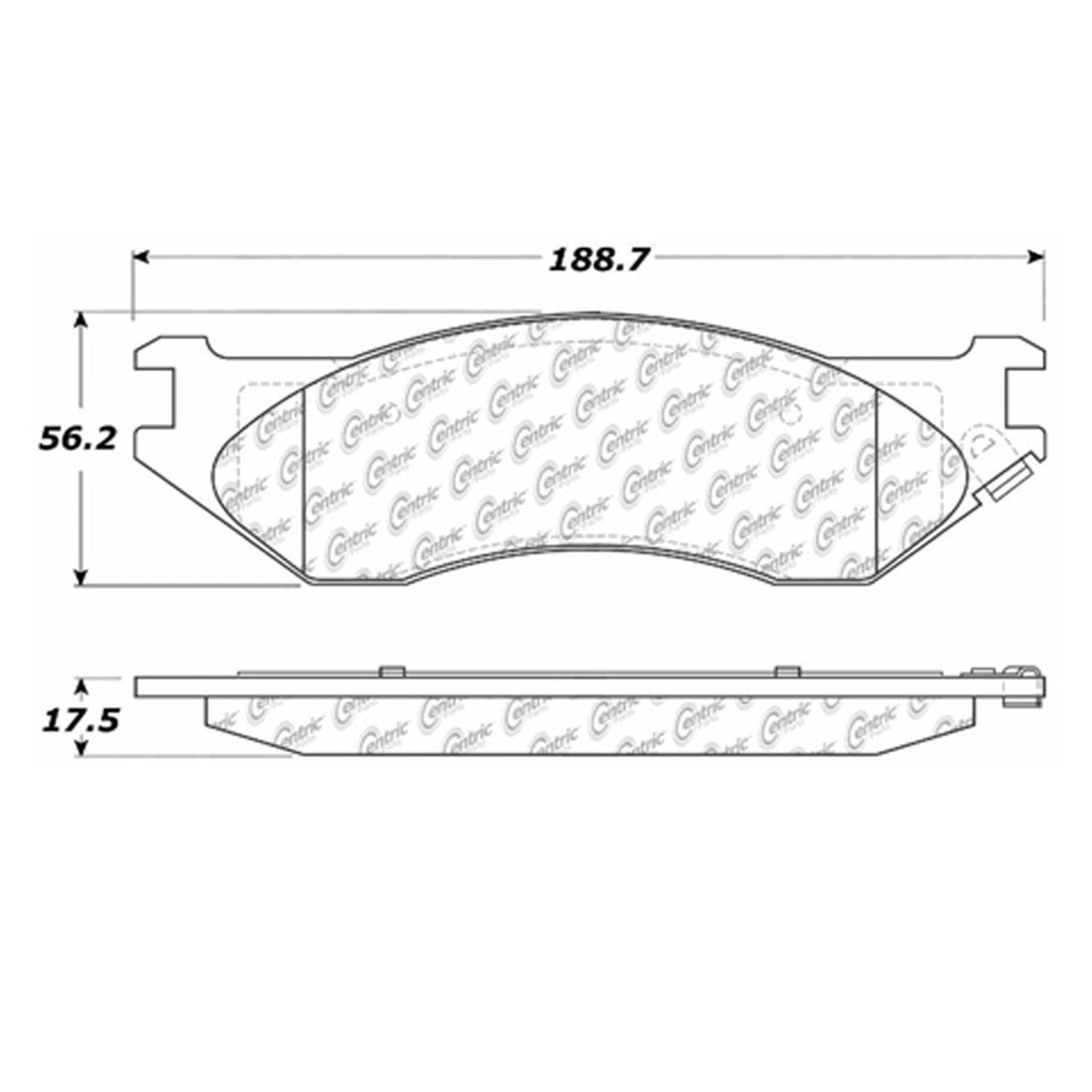 Centric Parts Disc Brake Pad Set Semi-Metallic with Posi Quiet for 2004-2006 Dodge Durango 2002-2005 Ram 1500 104.08970