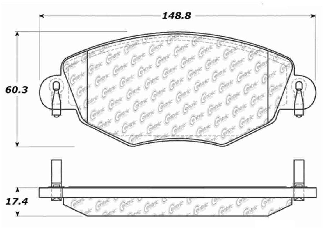 Centric Parts Disc Brake Pad Set Semi-Metallic with Posi Quiet for 2001-2007 Ford Mondeo 2001-2008 Jaguar X-Type 104.09100