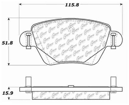 Centric Parts Disc Brake Pad Set Semi-Metallic Posi Quiet for 2001-2004 Ford Mondeo Jaguar X-Type 104.09110