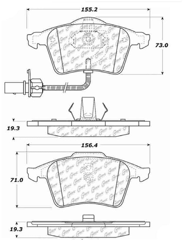 Centric Parts Disc Brake Pad Set Semi-Metallic with Posi Quiet for 2002-2005 Audi A6 Quattro Allroad 104.09150