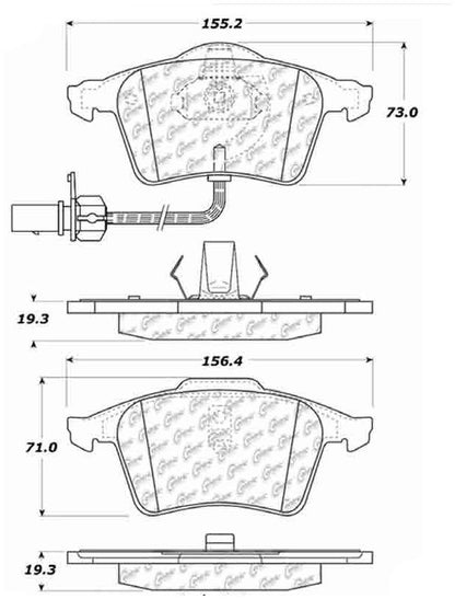 Centric Parts Disc Brake Pad Set Semi-Metallic with Posi Quiet for 2002-2005 Audi A6 Quattro Allroad 104.09150