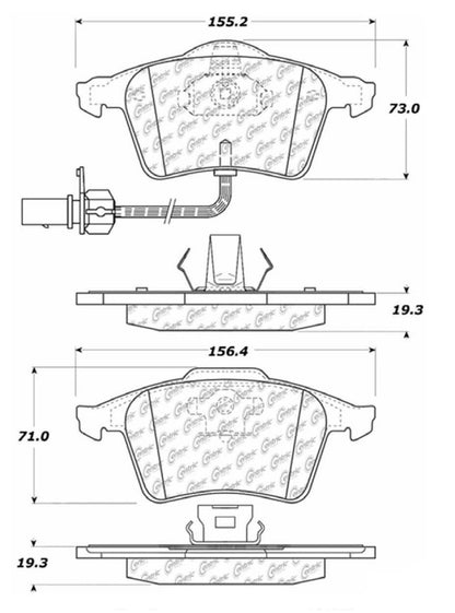 Centric Parts Disc Brake Pad Set Semi-Metallic Posi Quiet for 2001-2009 Audi A4, 2005-2009 Audi A4 Quattro, 2006-2011 Audi A6, 2005-2011 Audi A6 Quattro, 2004-2009 Audi S4, 2011 Seat Exeo