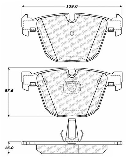 Centric Parts Disc Brake Pad Set Semi-Metallic Posi Quiet for 2005-2000 Bentley Arnage 104.09190