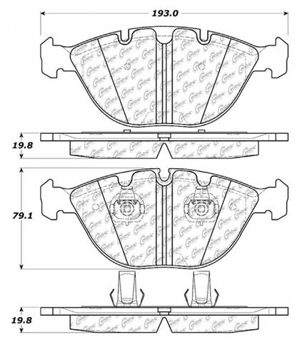 Centric Parts Disc Brake Pad Set Semi-Metallic Posi Quiet for 2002-2006 BMW X5 104.09200