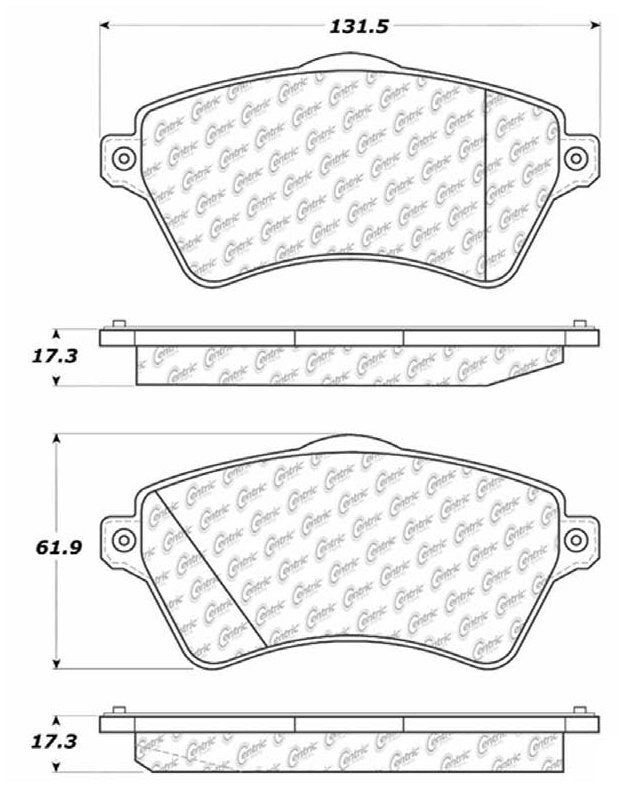 Centric Parts Disc Brake Pad Set Semi-Metallic with Posi Quiet for 2002-2006 Land Rover Freelander 104.09260