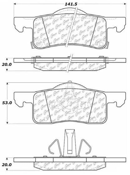 Centric Parts Disc Brake Pad Set Semi-Metallic with Posi Quiet for 2002-2006 Ford Expedition Lincoln Navigator 104.09350
