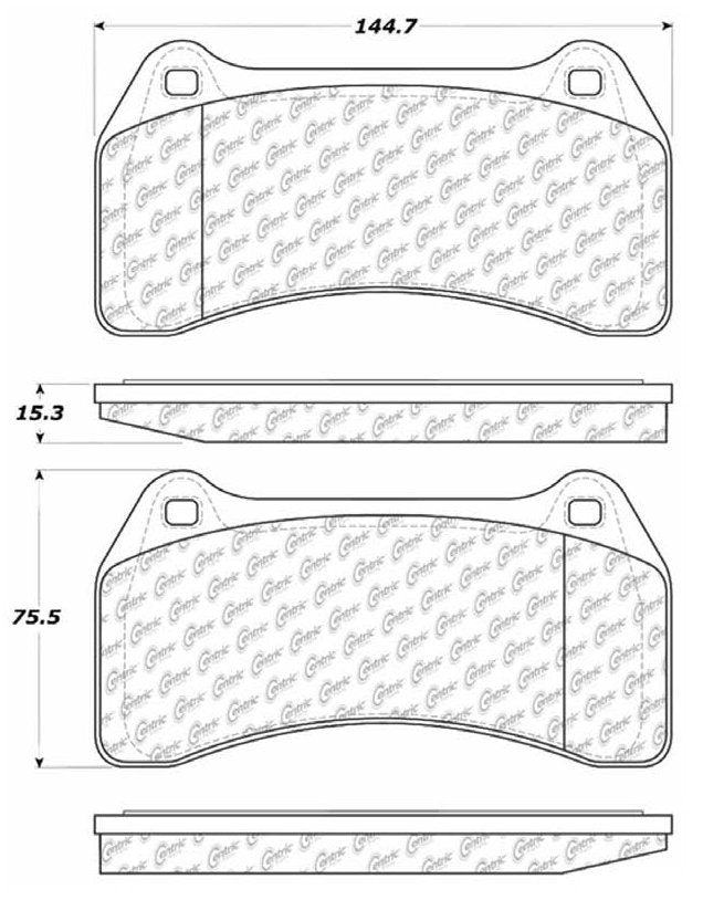Centric Parts Disc Brake Pad Set Semi-Metallic with Posi Quiet for 2003-2005 Jaguar S-Type Super V8 Vanden Plas XJR 104.09380