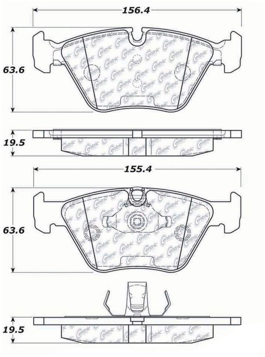 Centric Parts Disc Brake Pad Set Semi-Metallic Posi Quiet for 2006 BMW M3 and 2008-2006 Z4 104.09470