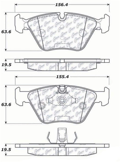 Centric Parts Disc Brake Pad Set Semi-Metallic Posi Quiet for 2006 BMW M3 and 2008-2006 Z4 104.09470