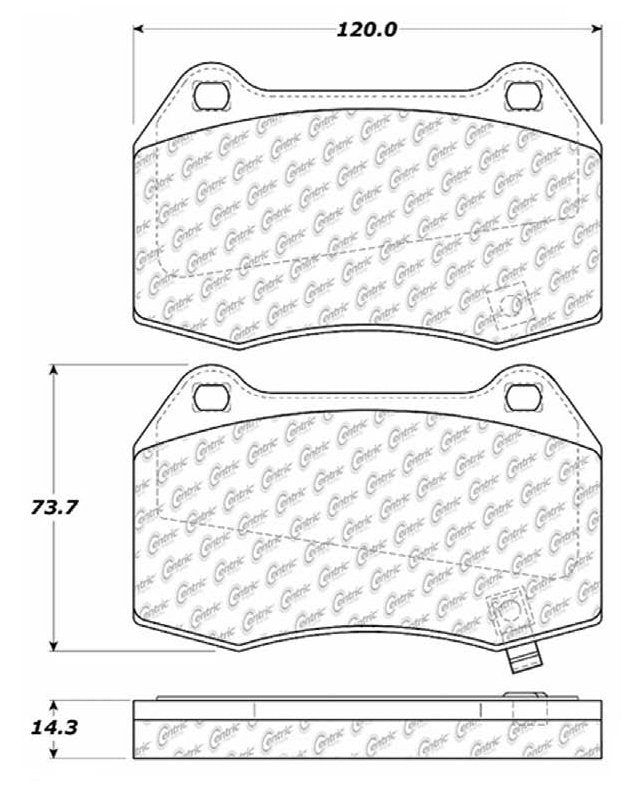 Centric Parts Disc Brake Pad Set Semi-Metallic with Posi Quiet for 2003-2004 Infiniti G35 2003-2008 Nissan 350Z 104.09600