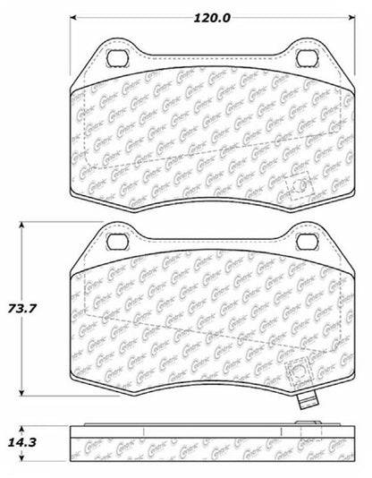 Centric Parts Disc Brake Pad Set Semi-Metallic with Posi Quiet for 2004-2006 Nissan Sentra 104.09601