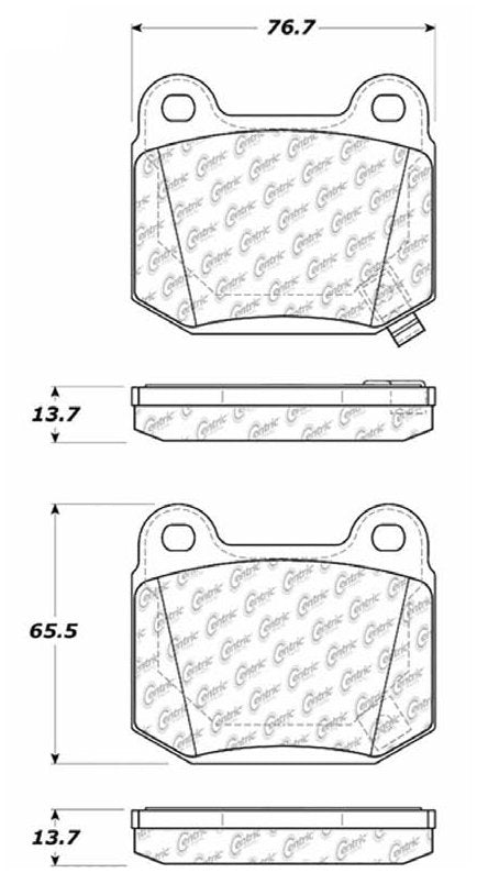 Centric Parts Disc Brake Pad Set Semi-Metallic Posi Quiet for 2004-2003 Infiniti G35, 2008-2003 Nissan 350Z, 2020-2017 Subaru BRZ, 2020-2019 Toyota 86