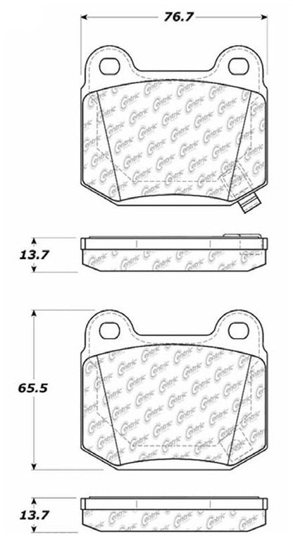 Centric Parts Disc Brake Pad Set Semi-Metallic Posi Quiet for 2004-2003 Infiniti G35, 2008-2003 Nissan 350Z, 2020-2017 Subaru BRZ, 2020-2019 Toyota 86