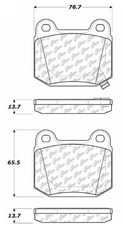 Centric Parts Disc Brake Pad Set Semi-Metallic with Posi Quiet for 2003-2006 Mitsubishi Lancer 104.09611