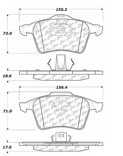 Centric Parts Disc Brake Pad Set Semi-Metallic with Posi Quiet for 2010 Ford Focus 2009-2008 Volvo S60 2014-2003 XC90 104.09790