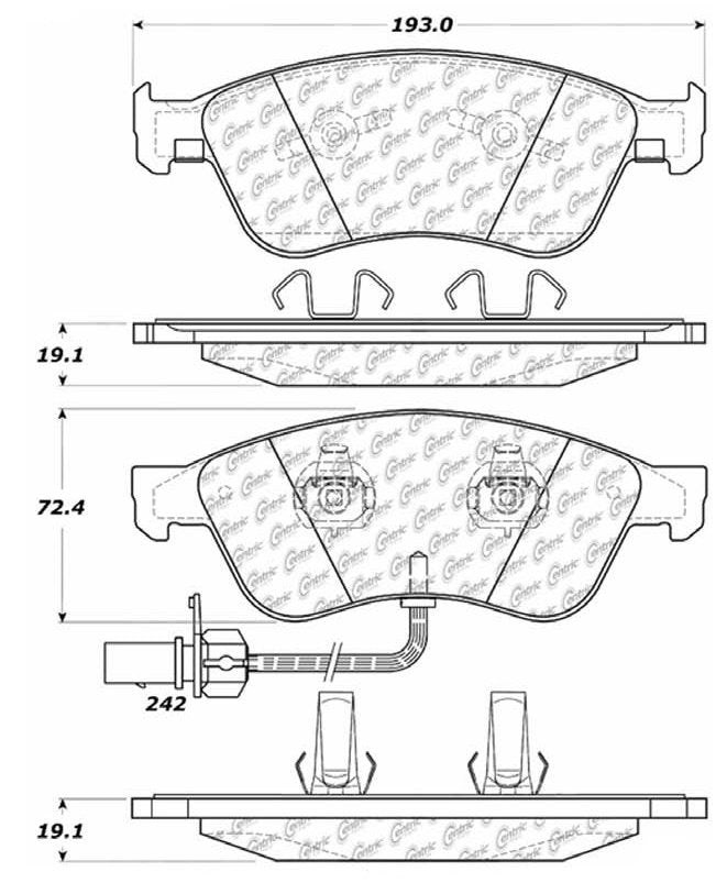 Centric Parts Disc Brake Pad Set Semi-Metallic Posi Quiet for 2009-2011 Audi A6 Quattro 104.10240