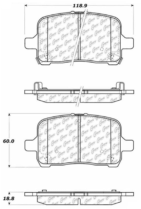 Centric Parts Disc Brake Pad Set Semi-Metallic Posi Quiet for 2005-2012 Chevrolet Models 104.10280