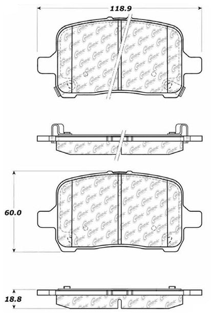 Centric Parts Disc Brake Pad Set Semi-Metallic Posi Quiet for 2005-2012 Chevrolet Models 104.10280