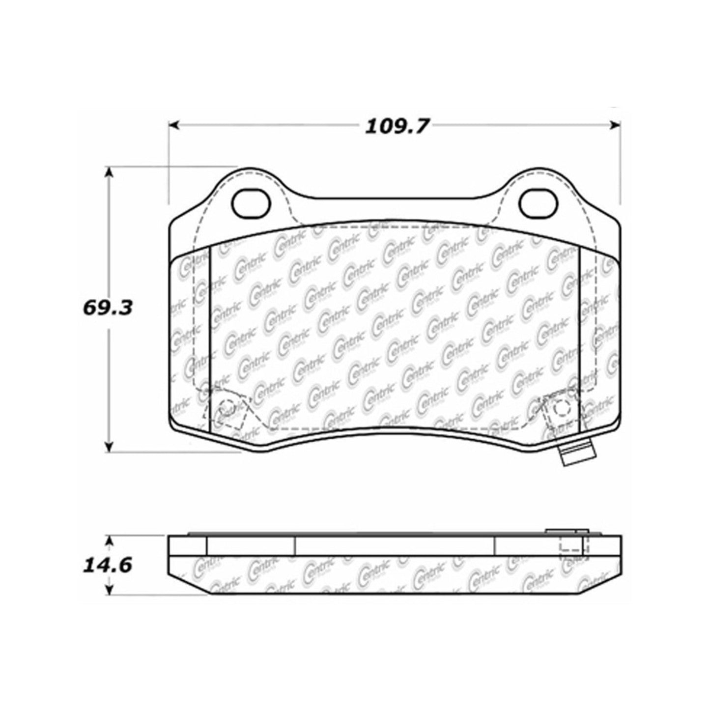 Centric Parts Disc Brake Pad Set Semi-Metallic Posi Quiet for 2004-2019 Cadillac CTS, Chevrolet Camaro, Dodge Challenger