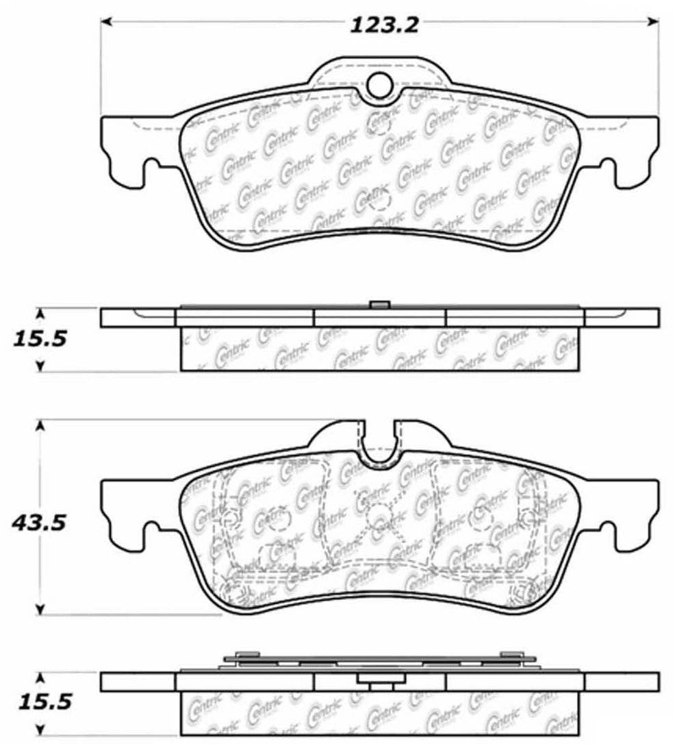 Centric Parts Disc Brake Pad Set Semi-Metallic with Hardware for 2002-2008 Mini Cooper Part Number 104.10600