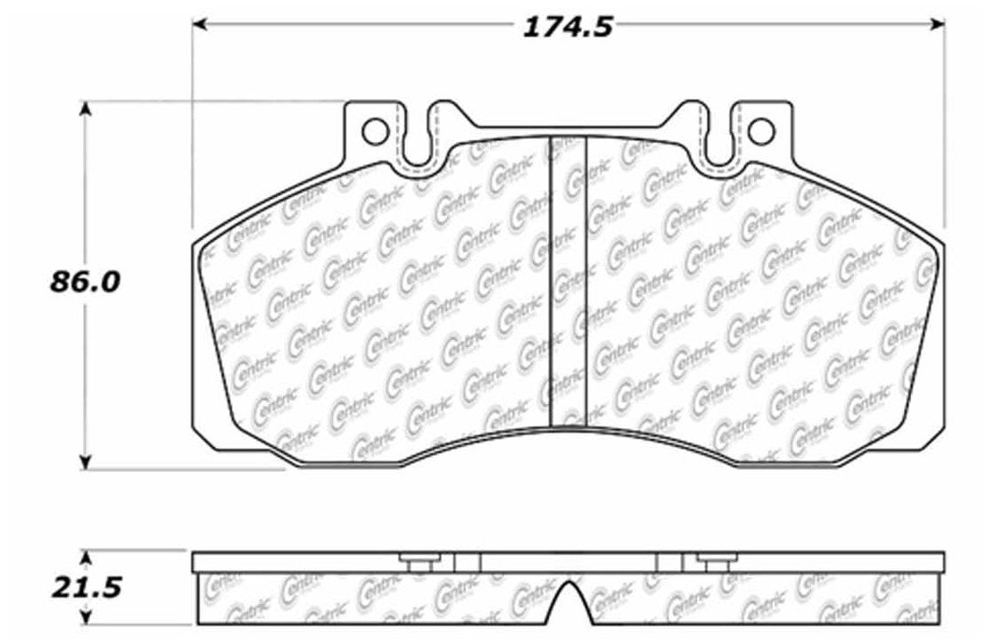 Centric Parts Disc Brake Pad Set Semi-Metallic Posi Quiet for 2005-2010 Hino 145/165/185 and 2006-2011 Workhorse W42