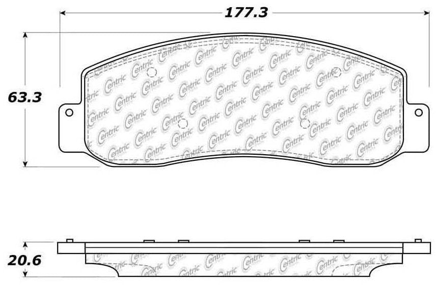 Centric Parts Disc Brake Pad Set Posi Quiet Semi-Metallic with Hardware for 2005-2012 Ford F-250/F-350/F-450 Super Duty 104.10690