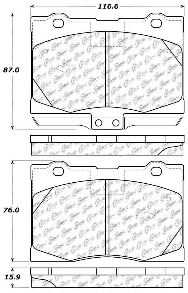 Centric Parts Disc Brake Pad Set Semi-Metallic Posi Quiet for 2005-2012 Acura RL 104.10910
