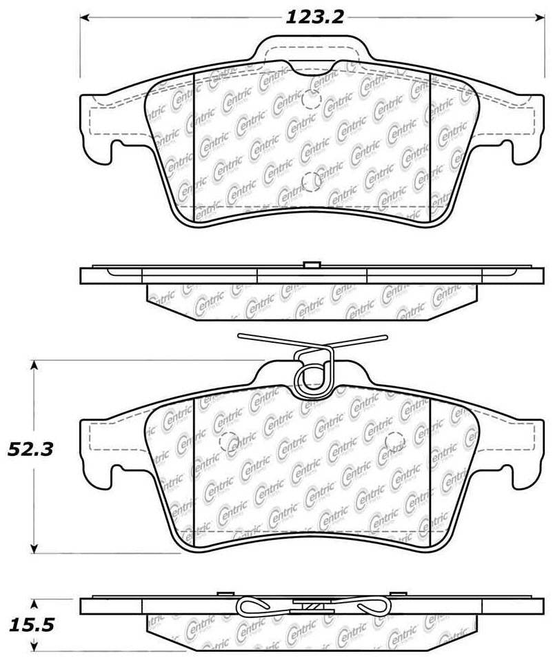 Centric Parts Disc Brake Pad Set Semi-Metallic Posi Quiet for 2007-2010 Cadillac BLS, Chevrolet Cobalt, Vectra, Ford C-Max, EcoSport, Escape, Focus, Transit Connect, Jaguar S-Type, Super V8