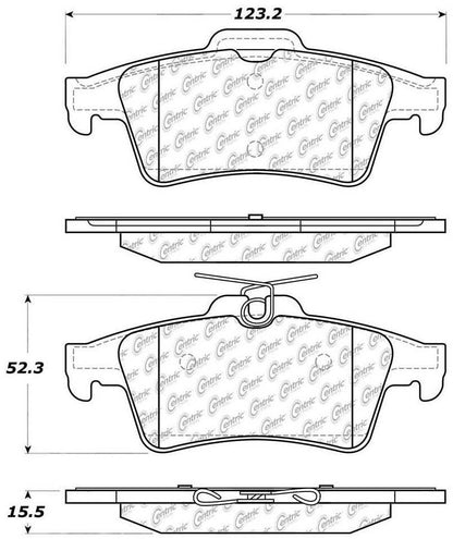 Centric Parts Disc Brake Pad Set Semi-Metallic Posi Quiet for 2007-2010 Cadillac BLS, Chevrolet Cobalt, Vectra, Ford C-Max, EcoSport, Escape, Focus, Transit Connect, Jaguar S-Type, Super V8