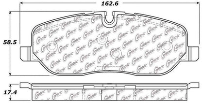Centric Parts Disc Brake Pad Set Posi Quiet Semi-Metallic with Hardware for 2005-2009 Land Rover LR3 2006-2009 Range Rover 2006-2009 Range Rover Sport 104.10980
