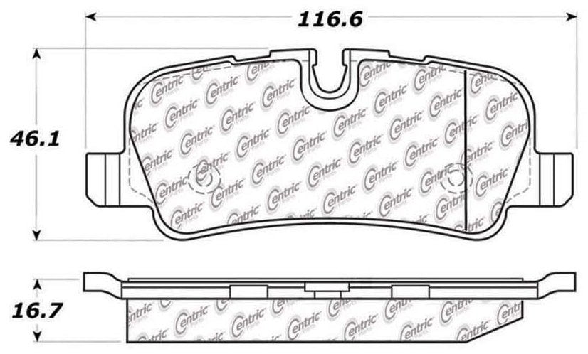 Centric Parts Disc Brake Pad Set Semi-Metallic with Posi Quiet for 2010-2016 Land Rover LR4, 2010-2011 Range Rover, 2010-2013 Range Rover Sport 104.10990