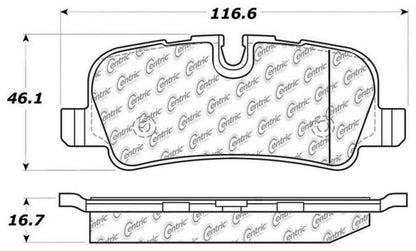 Centric Parts Disc Brake Pad Set Semi-Metallic with Posi Quiet for 2010-2016 Land Rover LR4, 2010-2011 Range Rover, 2010-2013 Range Rover Sport 104.10990