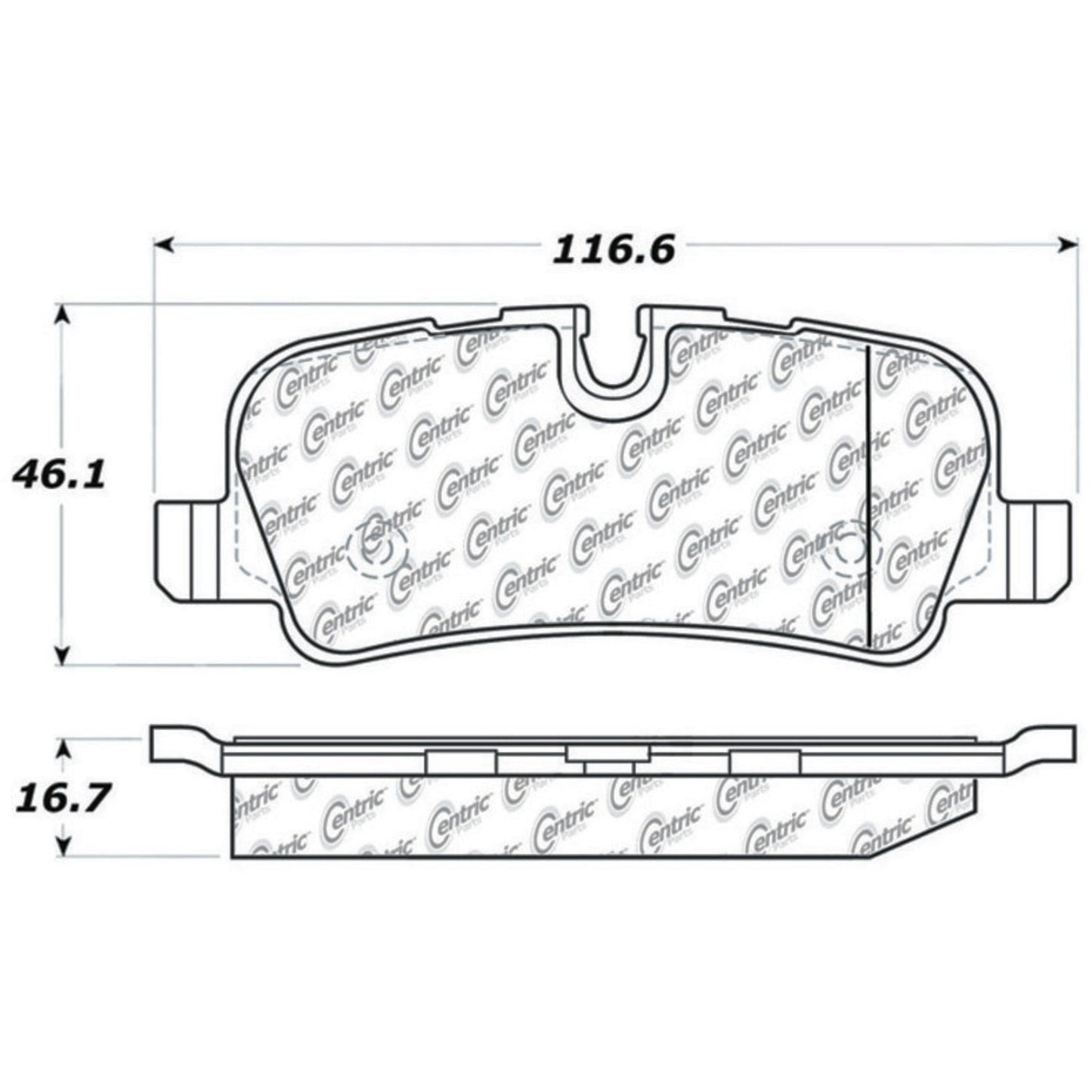 Centric Parts Disc Brake Pad Set Semi-Metallic with Posi Quiet for 2010-2016 Land Rover LR4, 2010-2011 Range Rover, 2010-2013 Range Rover Sport 104.10990