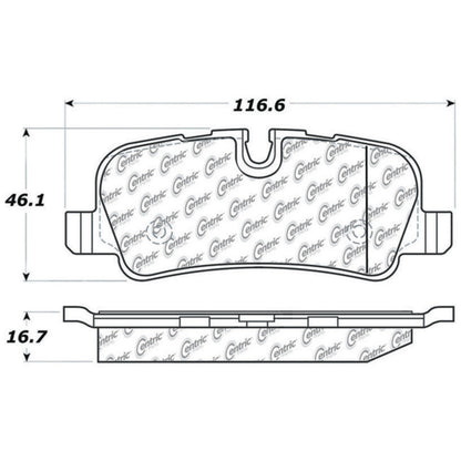 Centric Parts Disc Brake Pad Set Semi-Metallic with Posi Quiet for 2010-2016 Land Rover LR4, 2010-2011 Range Rover, 2010-2013 Range Rover Sport 104.10990