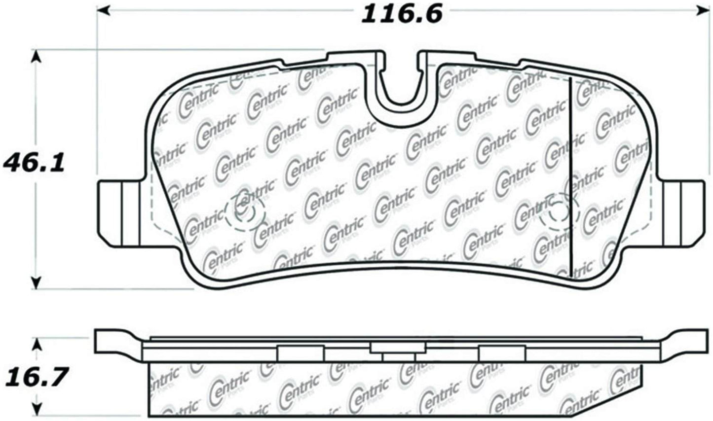 Centric Parts Disc Brake Pad Set Posi Quiet Semi-Metallic with Hardware for 2005-2012 Land Rover LR3 Range Rover Sport Range Rover 104.10991