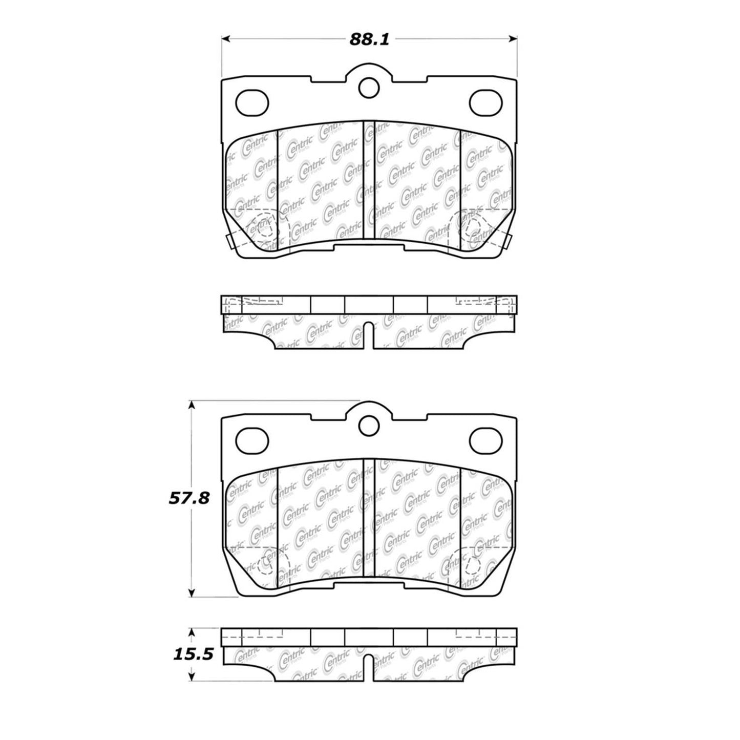 Centric Parts Disc Brake Pad Set Semi-Metallic Posi Quiet for 2006-2011 Lexus GS Series 104.11130